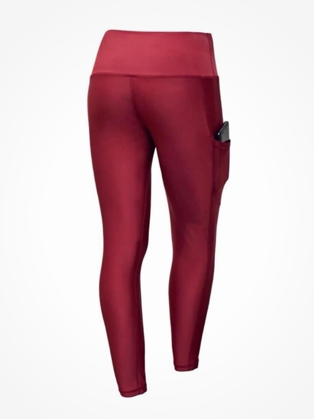 High-Waist Burgundy Pocket Leggings